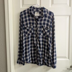 Abercrombie & Fitch Plaid Button Down Long Sleeve Top Size L